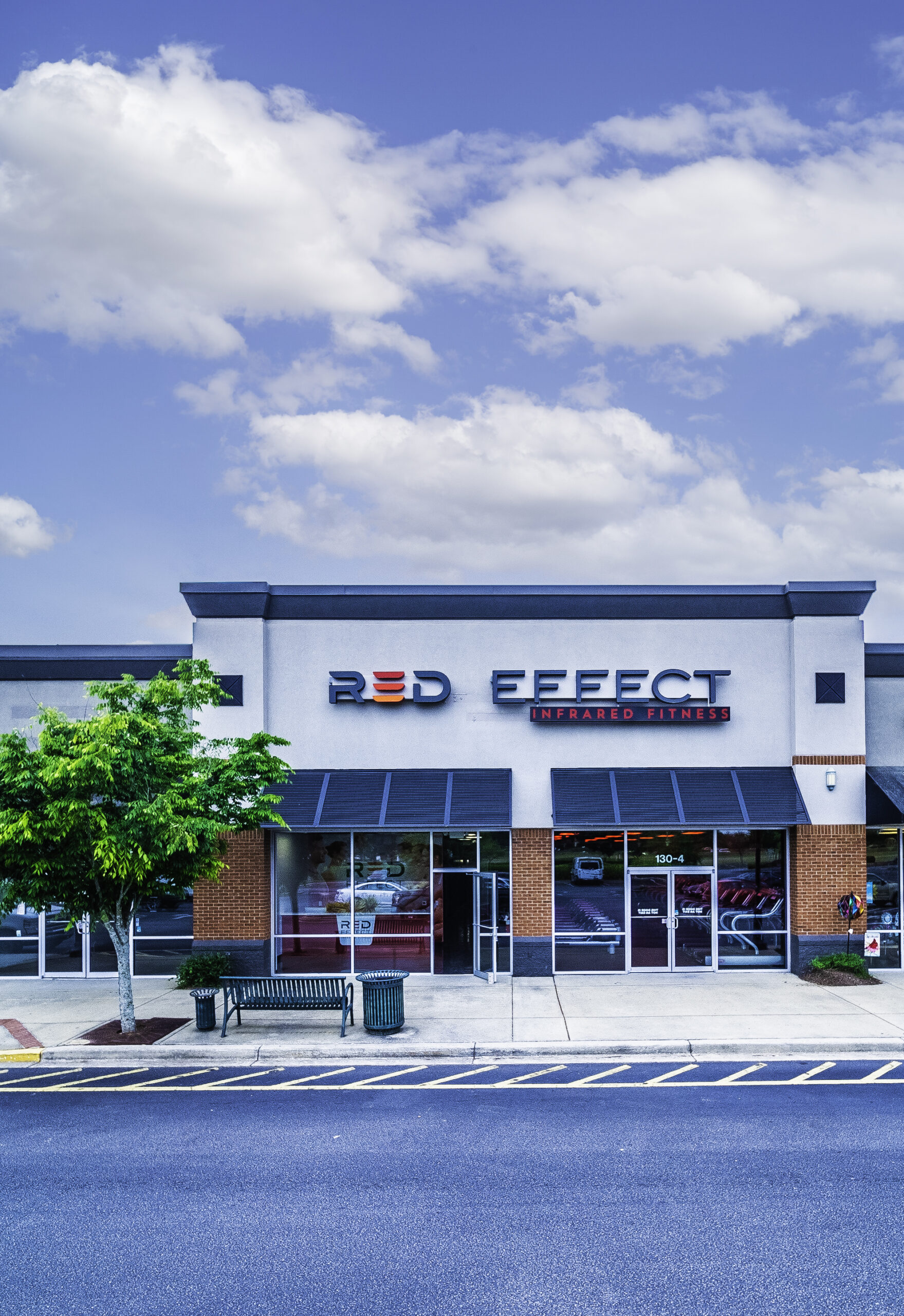 red effect building